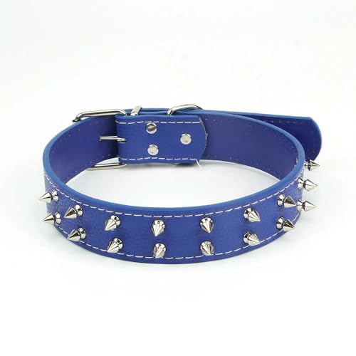 Hundehalsband im Punk-Stil, mit Spikes, PU-Leder, Halsabdeckung für mittelgroße und große Hunde, verstellbare Haustierhalskette mit Nieten, Hundehalsband aus Metall von MEIFULLE