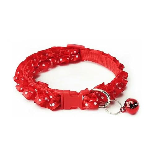 MEIFULLE 1 Stück Spitzenhalsband, Bezauberndes Spitzenhalsband für Hunde und Katzen mit Glöckchen – verstellbares Haustier für kleine Hunde und Katzen von MEIFULLE
