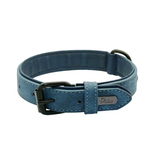 MEIFULLE Großes Hundehalsband, weich gepolstert, langlebiges Echtleder-Halsband für große Hunde, Rottweiler, Labrador, Pitbull von MEIFULLE