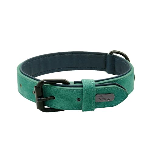 MEIFULLE Großes Hundehalsband, weich gepolstert, langlebiges Echtleder-Halsband für große Hunde, Rottweiler, Labrador, Pitbull von MEIFULLE