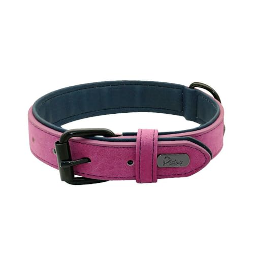MEIFULLE Großes Hundehalsband, weich gepolstert, langlebiges Echtleder-Halsband für große Hunde, Rottweiler, Labrador, Pitbull von MEIFULLE