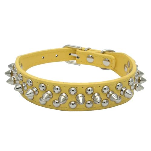 MEIFULLE Hochwertiges Haustierhalsband aus PU-Leder mit Punk-Nieten-Spikes – weich und strapazierfähig für kleine Hunde und Katzen von MEIFULLE