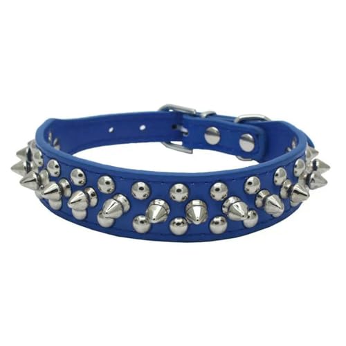 MEIFULLE Hochwertiges Hundehalsband mit Spikes und Sportpolsterung mit Nieten – passend für Bulldoggen, Möpse und kleine/mittelgroße/große Hunde von MEIFULLE