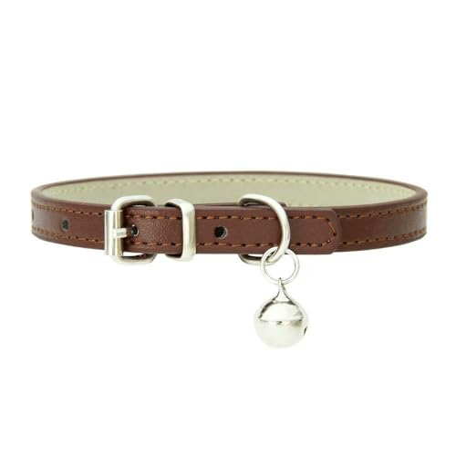 MEIFULLE Hundehalsband Pu-Leder Halsband Leine Haustier Hund Haustierbedarf Katze mit Glöckchen Chihuahua Katze von MEIFULLE