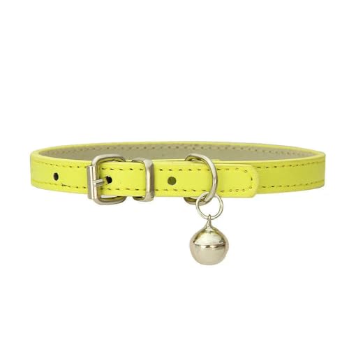 MEIFULLE Hundehalsband Pu-Leder Halsband Leine Haustier Hund Haustierbedarf Katze mit Glöckchen Chihuahua Katze von MEIFULLE