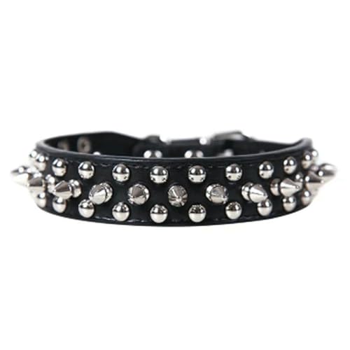 MEIFULLE Hundehalsband im Punk-Stil mit Spikes aus PU-Leder – verstellbar für mittelgroße und große Hunde von MEIFULLE