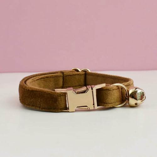 MEIFULLE Katzenbedarf Samt Katzenhalsband Personalisiertes Halsband mit Namensschild Glöckchen Fliege Individuell gravierte Halsbänder für von MEIFULLE