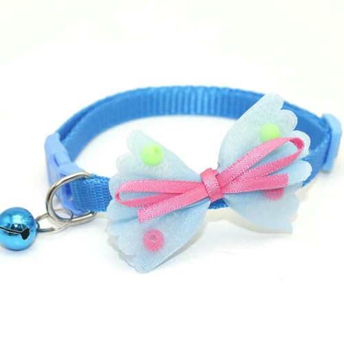 MEIFULLE Niedliches, verstellbares Haustierhalsband mit Schleife und Glöckchen für Hunde und Katzen von MEIFULLE