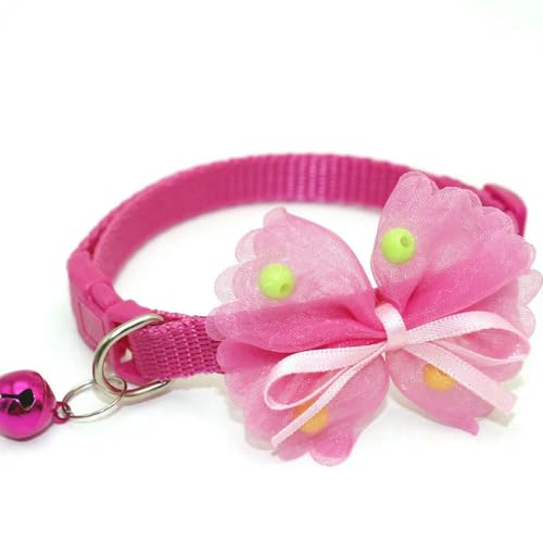 MEIFULLE Niedliches, verstellbares Haustierhalsband mit Schleife und Glöckchen für Hunde und Katzen von MEIFULLE