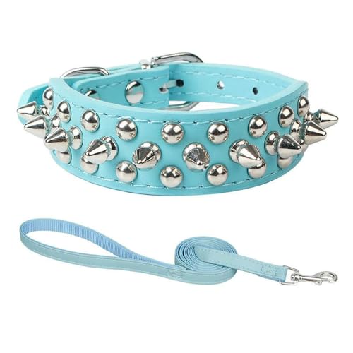 MEIFULLE PU-Hundehalsband mit Spike-Nieten, verstellbar, Anti-Biss-Halsbänder für kleine, mittelgroße und große Hunde, Bullterrier, Dobermann, Pinscher von MEIFULLE