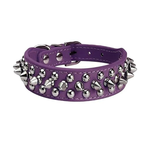 MEIFULLE PU-Hundehalsband mit Spike-Nieten, verstellbar, Anti-Biss-Halsbänder für kleine, mittelgroße und große Hunde, Bullterrier, Dobermann, Pinscher von MEIFULLE