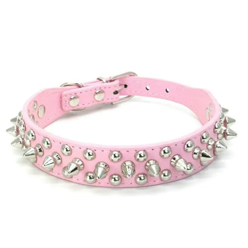 MEIFULLE PU-Hundehalsband mit Spike-Nieten, verstellbar, Anti-Biss-Halsbänder für kleine, mittelgroße und große Hunde, Bullterrier, Dobermann, Pinscher von MEIFULLE