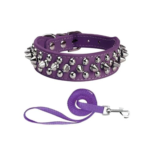 MEIFULLE PU-Hundehalsband mit Spike-Nieten, verstellbar, Anti-Biss-Halsbänder für kleine, mittelgroße und große Hunde, Bullterrier, Dobermann, Pinscher von MEIFULLE