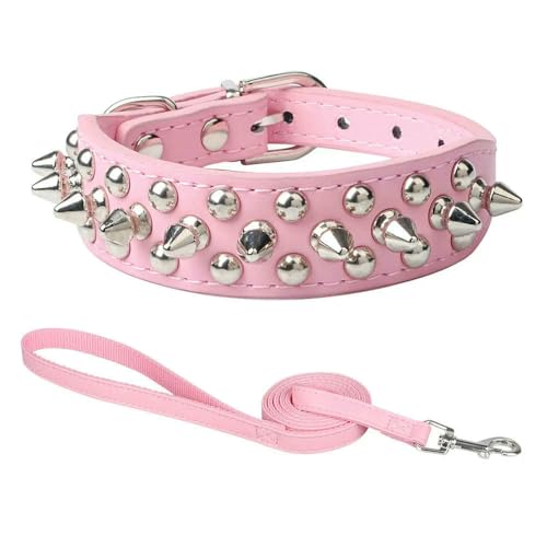 MEIFULLE Retro-Punk-Hundehalsband – strapazierfähiges Leder mit Spikes und Nieten für sicheren Sitz von MEIFULLE
