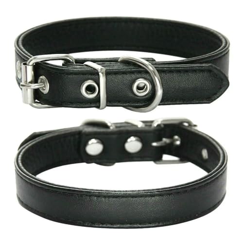 MEIFULLE Strapazierfähiges Haustierhalsband aus PU-Leder, verstellbar, für Hunde und Katzen, für kleine und mittelgroße Hunde, Welpenzubehör, Halsband, Halskette, XS-L von MEIFULLE