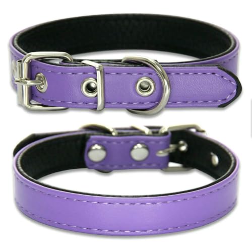 MEIFULLE Strapazierfähiges Haustierhalsband aus PU-Leder, verstellbar, für Hunde und Katzen, für kleine und mittelgroße Hunde, Welpenzubehör, Halsband, Halskette, XS-L von MEIFULLE