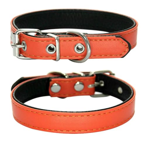 MEIFULLE Strapazierfähiges Haustierhalsband aus PU-Leder, verstellbar, für Hunde und Katzen, für kleine und mittelgroße Hunde, Welpenzubehör, Halsband, Halskette, XS-L von MEIFULLE