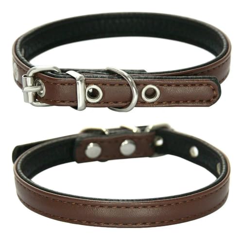 MEIFULLE Strapazierfähiges Haustierhalsband aus PU-Leder, verstellbar, für Hunde und Katzen, für kleine und mittelgroße Hunde, Welpenzubehör, Halsband, Halskette, XS-L von MEIFULLE