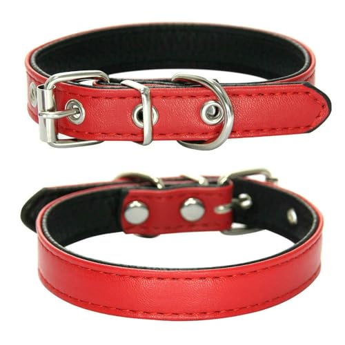 MEIFULLE Strapazierfähiges Haustierhalsband aus PU-Leder, verstellbar, für Hunde und Katzen, für kleine und mittelgroße Hunde, Welpenzubehör, Halsband, Halskette, XS-L von MEIFULLE
