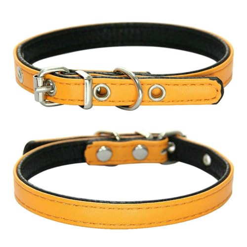MEIFULLE Strapazierfähiges Haustierhalsband aus PU-Leder, verstellbar, für Hunde und Katzen, für kleine und mittelgroße Hunde, Welpenzubehör, Halsband, Halskette, XS-L von MEIFULLE