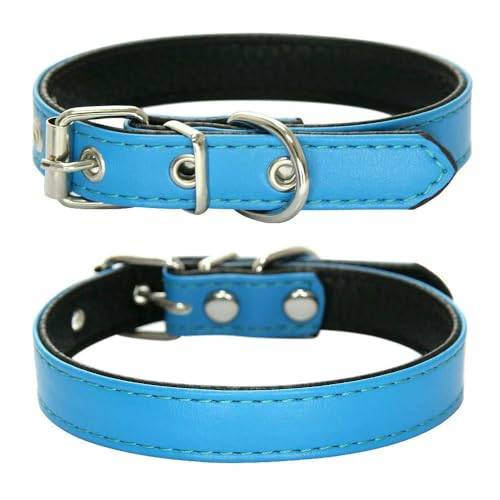 MEIFULLE Strapazierfähiges Haustierhalsband aus PU-Leder, verstellbar, für Hunde und Katzen, für kleine und mittelgroße Hunde, Welpenzubehör, Halsband, Halskette, XS-L von MEIFULLE