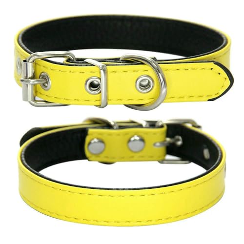 MEIFULLE Strapazierfähiges Haustierhalsband aus PU-Leder, verstellbar, für Hunde und Katzen, für kleine und mittelgroße Hunde, Welpenzubehör, Halsband, Halskette, XS-L von MEIFULLE