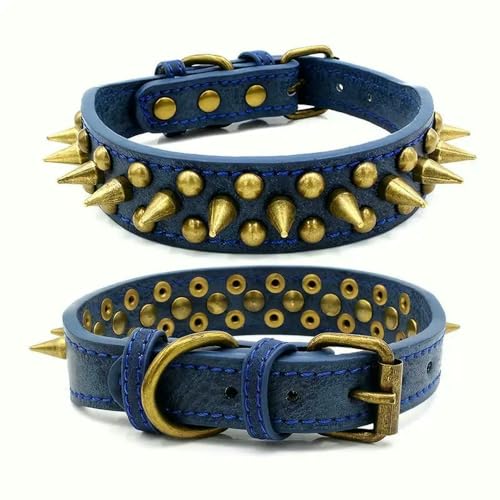 MEIFULLE Strapazierfähiges Hundehalsband aus Leder im Retro-Punk-Stil – Bissfest und verstellbare Passform für mehr Sicherheit von MEIFULLE