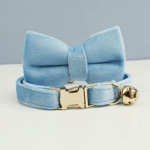MEIFULLE Süßes Katzenhalsband mit Schleife, personalisiertes Katzenhalsband mit Glöckchengravur, ID-Tag, Namensschild, Kätzchenhalsband, Halskette von MEIFULLE