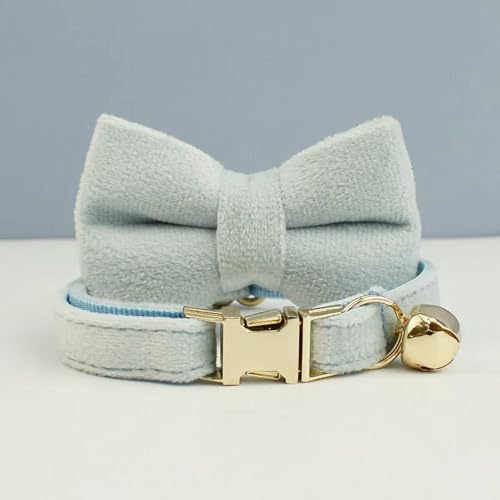 MEIFULLE Süßes Katzenhalsband mit Schleife, personalisiertes Katzenhalsband mit Glöckchengravur, ID-Tag, Namensschild, Kätzchenhalsband, Halskette von MEIFULLE