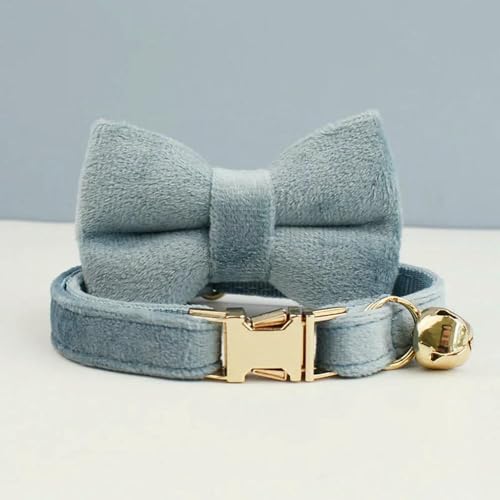 MEIFULLE Süßes Katzenhalsband mit Schleife, personalisiertes Katzenhalsband mit Glöckchengravur, ID-Tag, Namensschild, Kätzchenhalsband, Halskette von MEIFULLE