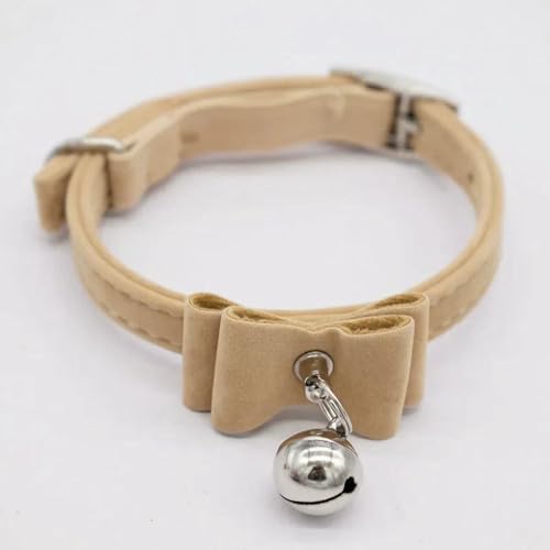 Süßes Katzenhalsband mit Schleife aus Samt, für kleine Welpen, Haustierhalsbänder, Schleifenhalskette mit Glöckchen für Hunde und Katzen, Mehrfarbig von MEIFULLE