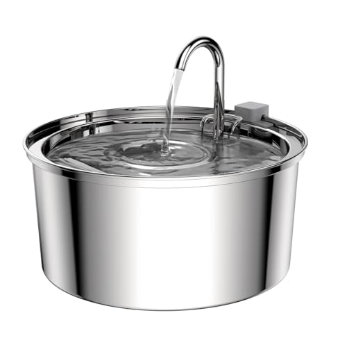Antibakterieller Hundetrinkbrunnen 3.2 L mit 5-Schicht-Filtration – leiser & energieeffizienter Wasserspender (< 25 dB, 0,5 W) – spülmaschinenfest – Zuhause, Garten, Camping für kleine & große Hunde von MEIION