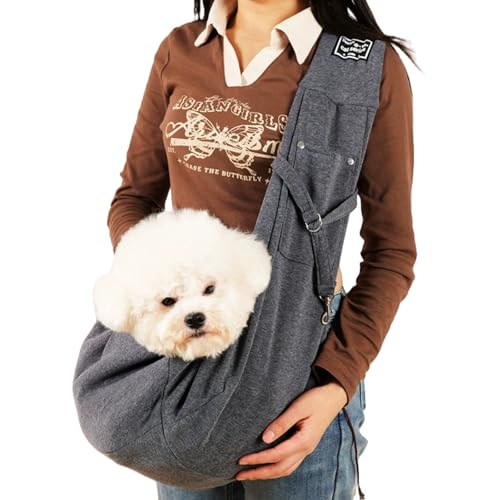myneera SnuggleSling - Für müde Pfoten Wendbare Hundetragetasche für kleine Hunde und Haustiere bis 7.5 kg, Verstellbarer Tragegurt für sicheren Transport, ideal für Spaziergänge im Freien von MEIION