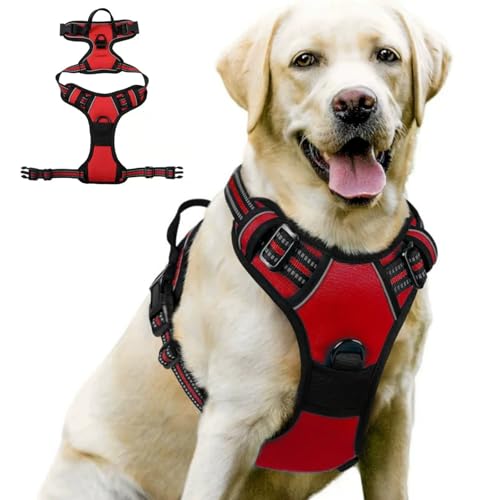 wuffy TrueSafe Anti Zieh Hundegeschirr Hundegeschirr für Mittelgroße und Große Hunde, Anti-Zug Brustgeschirr, Verstellbar, No Pull Atmungsaktiv mit Reflexstreifen, Sicheres Hundegeschirr wuffy TrueSafe Anti Zieh Hundegeschirr Hundegeschirr für Mittelgroße und Große Hunde, Anti-Zug Brustgeschirr, Verstellbar, No Pull Atmungsaktiv mit Reflexstreifen, Sicheres Hundegeschirr von MEIION