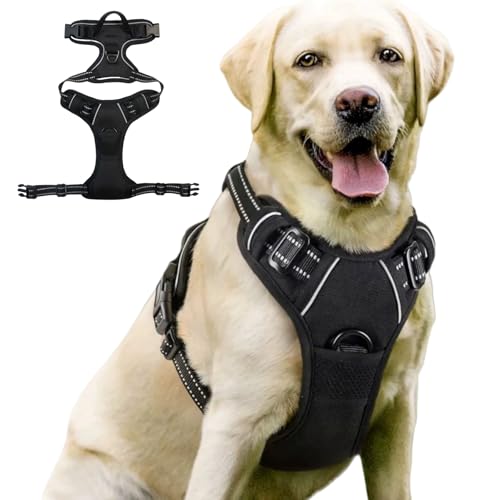 wuffy TrueSafe Anti Zieh Hundegeschirr Hundegeschirr für Mittelgroße und Große Hunde, Anti-Zug Brustgeschirr, Verstellbar, No Pull Atmungsaktiv mit Reflexstreifen, Sicheres Hundegeschirr wuffy TrueSafe Anti Zieh Hundegeschirr Hundegeschirr für Mittelgroße und Große Hunde, Anti-Zug Brustgeschirr, Verstellbar, No Pull Atmungsaktiv mit Reflexstreifen, Sicheres Hundegeschirr von MEIION