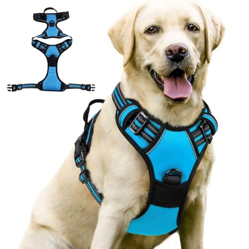 wuffy TrueSafe Anti Zieh Hundegeschirr Hundegeschirr für Mittelgroße und Große Hunde, Anti-Zug Brustgeschirr, Verstellbar, No Pull Atmungsaktiv mit Reflexstreifen, Sicheres Hundegeschirr wuffy TrueSafe Anti Zieh Hundegeschirr Hundegeschirr für Mittelgroße und Große Hunde, Anti-Zug Brustgeschirr, Verstellbar, No Pull Atmungsaktiv mit Reflexstreifen, Sicheres Hundegeschirr von MEIION