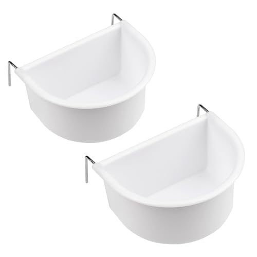 MEISH 2Pcs Bird Feeding Dish Bird Cage Feeding Bowls D-shaped Bird Food Plastic Cups with Hook Hanging Cup Food Dish MEISH 2Pcs Bird Feeding Dish Bird Cage Feeding Bowls D-shaped Bird Food Plastic Cups with Hook Hanging Cup Food Dish von MEISH