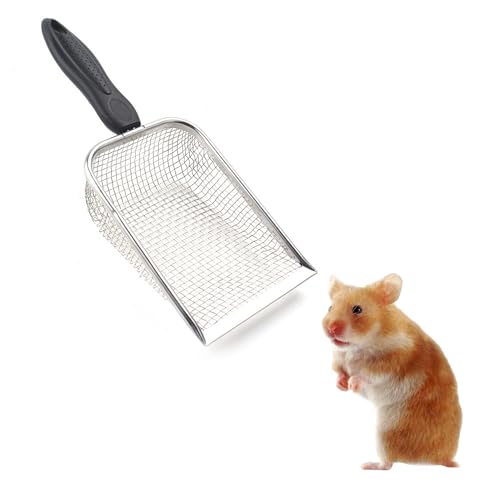 MEISH Hamster-Sand-Badschaufel, Streureiniger, Eckschaufel, Filternetz, feine Löcher, Schaufel für Hamsterrückstände, Kotschaufeln für Reinigungswerkzeug von MEISH