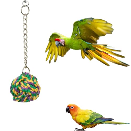MEISH Papageienknoten Ball Seil Hängende Kette Papagei Spielzeug Vogel Kauspielzeug Sittich Käfig Beißspielzeug Vogel Fußbälle für Vogel Papagei Wellensittich von MEISH