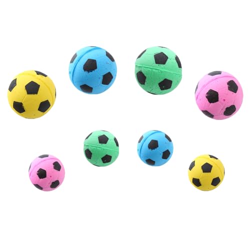 MEISH Schwamm-Katzenbälle, Spielzeug, weicher Schaumstoff, Fußballspielzeug, interaktives Spielzeug, buntes Haustier-Kauspielzeug für Hunde, Welpen, Katzen (8) von MEISH