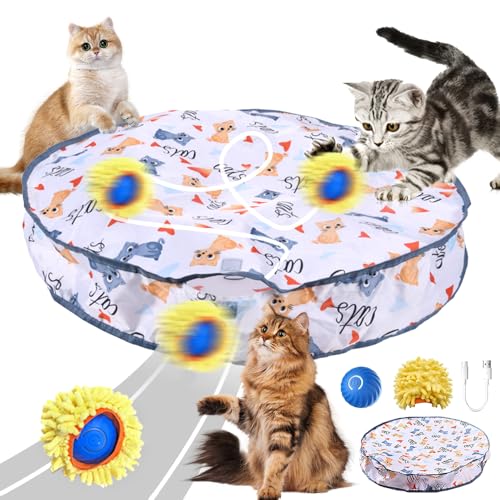MEISHANG 2 In 1 Simuliertes Interaktives Jagdkatzenspielzeug,Jagd Katze Matte Spielzeug,Interaktives Katzenball,Power Ball 2.0 Katze mit Matte,Jagd Katzenspielzeug für Stimuliert Den Jagdinstinkt MEISHANG 2 In 1 Simuliertes Interaktives Jagdkatzenspielzeug,Jagd Katze Matte Spielzeug,Interaktives Katzenball,Power Ball 2.0 Katze mit Matte,Jagd Katzenspielzeug für Stimuliert Den Jagdinstinkt von MEISHANG