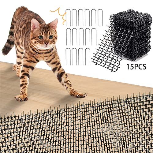 Dornengitter Gegen Katzen,15 Stücke Katzenabwehr Matte,Tier Barriere mit Spikes,Anti Katzen Matte,Katzengitter Garten,Dornengitter Tier-barriere,Katzenschreck Gitter,Dornengitter Katzenabwehr von MEISHANG