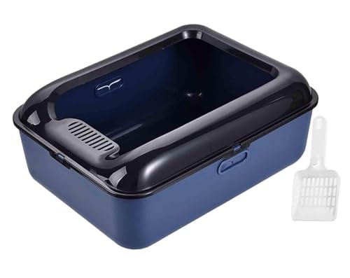 Katzenklo Für Katzen Katzentoilette Mit Offenem Deckel, Katzentoilette, Stabiles Katzenklo, Katzensandkasten, Katzenstreubecken Haustierbedarf Katze(Blue) von MEIZHITU