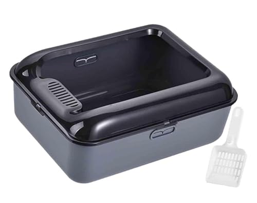Katzenklo Für Katzen Katzentoilette Mit Offenem Deckel, Katzentoilette, Stabiles Katzenklo, Katzensandkasten, Katzenstreubecken Haustierbedarf Katze(Grey) von MEIZHITU