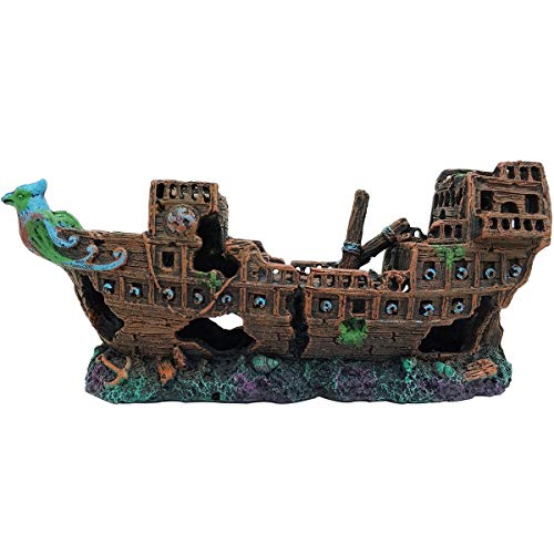 MEIZI Aquarium Deko Groß Aquarium Dekoration Harz Aquarium Zubehör Aqua Ornaments Für Kleine Garnele Fisch Schildkröte (24X10X7CM Ship) von carinacoco