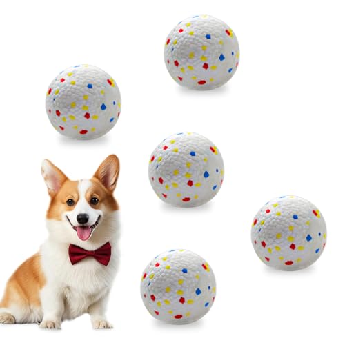 Hundespielzeugbälle, 5,6 cm, unzerstörbare Hundebälle, 5 Stück, für aggressive Kauer, langlebiges interaktives Spielzeug für kleine und mittelgroße Welpen, perfekt für 5,6 cm automatische von MEKAPLE