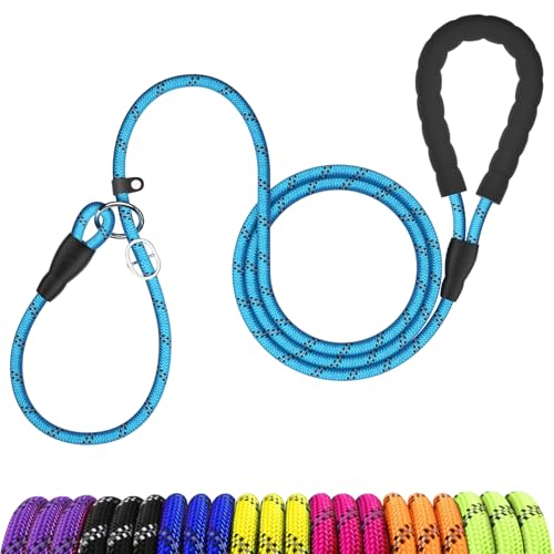 MEKEET Retrieverleine für Hunde – Reflektierende Hundetrainingsleine mit weich gepolstertem Griff, blaue Hundeleine für mittelgroße Hunderassen, Slip-On-Design, kein Halsband oder Geschirr MEKEET Retrieverleine für Hunde – Reflektierende Hundetrainingsleine mit weich gepolstertem Griff, blaue Hundeleine für mittelgroße Hunderassen, Slip-On-Design, kein Halsband oder Geschirr von MEKEET