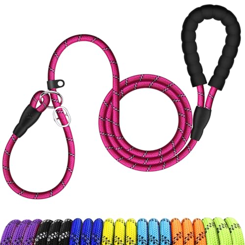 MEKEET Hundeleine aus Seil für große Hunde, 1,8 m lange Trainingsleine für Hunde mit weich gepolstertem Griff, Hot Pink Retrieverleinen für Hunde, Slip-On-Design, kein Halsband oder Geschirr MEKEET Hundeleine aus Seil für große Hunde, 1,8 m lange Trainingsleine für Hunde mit weich gepolstertem Griff, Hot Pink Retrieverleinen für Hunde, Slip-On-Design, kein Halsband oder Geschirr von MEKEET