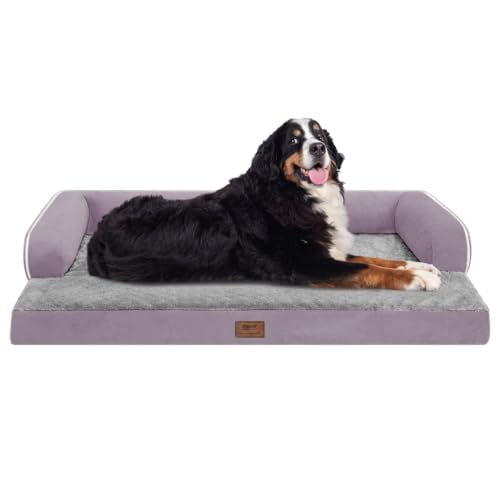 Großes Hundebett, orthopädisch, waschbar, orthopädische Hundebetten für große Hunde, mit waschbarem Bezug, abnehmbarer Nackenrolle und rutschfester Unterseite, Violett, große Hundebetten für XXXL, Großes Hundebett, orthopädisch, waschbar, orthopädische Hundebetten für große Hunde, mit waschbarem Bezug, abnehmbarer Nackenrolle und rutschfester Unterseite, Violett, große Hundebetten für XXXL, von MEKIY