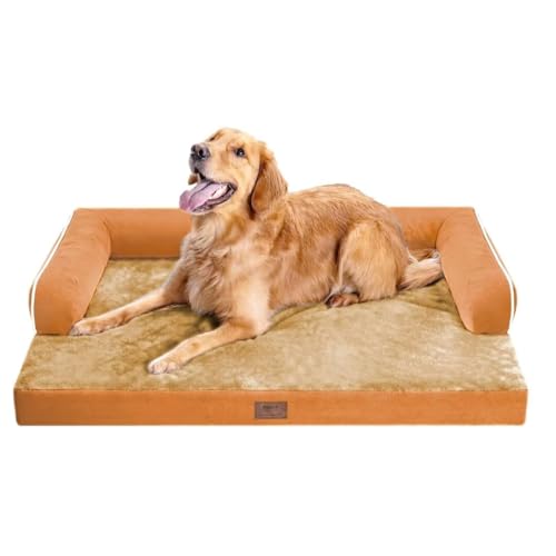 Großes Hundebett, orthopädisch, waschbar, orthopädische Hundebetten für große Hunde, waschbarer Bezug, abnehmbare Nackenrolle und rutschfeste Unterseite, große Haustierbetten, Größe XL, XL, XL, extra Großes Hundebett, orthopädisch, waschbar, orthopädische Hundebetten für große Hunde, waschbarer Bezug, abnehmbare Nackenrolle und rutschfeste Unterseite, große Haustierbetten, Größe XL, XL, XL, extra von MEKIY